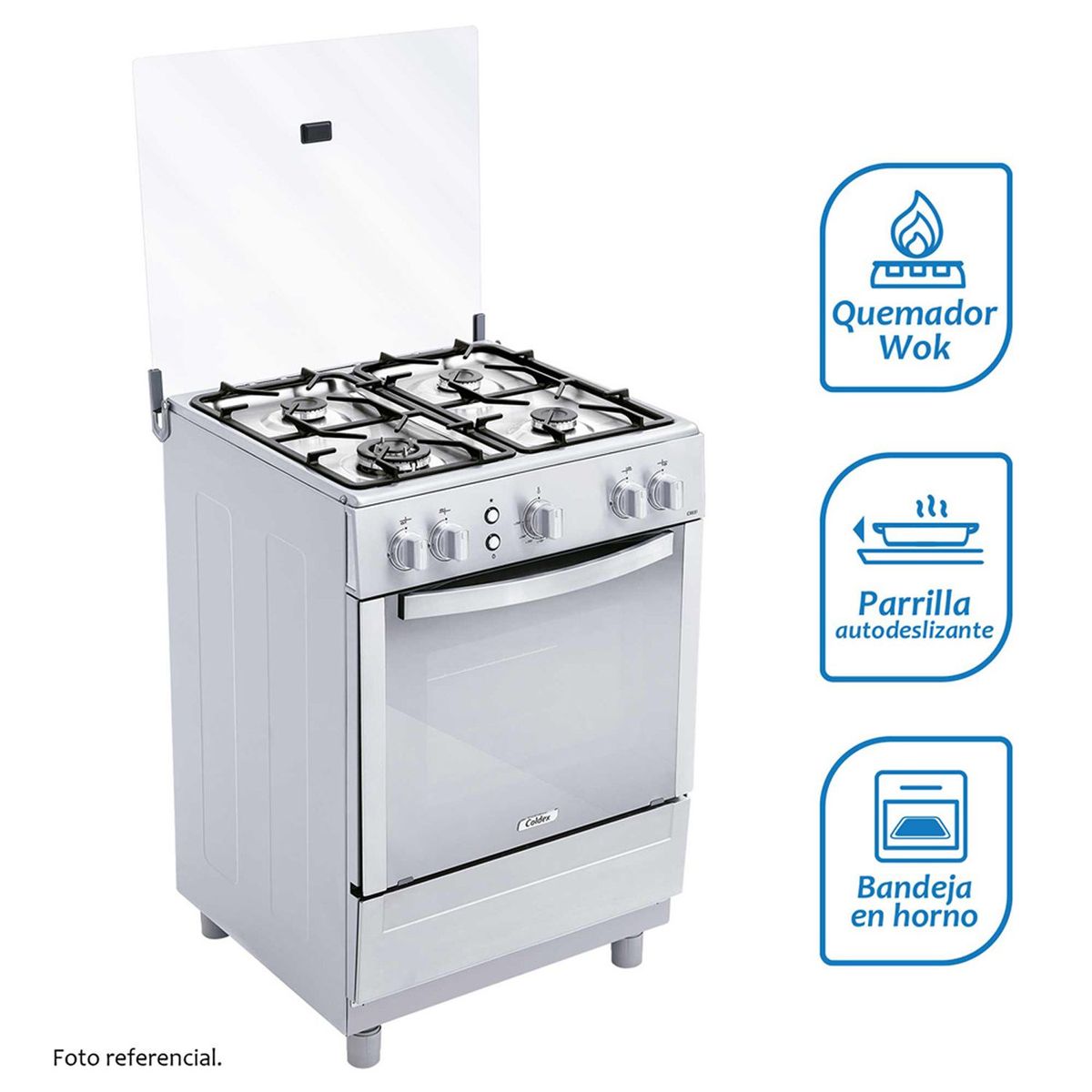 COLDEX - Cocina A Gas 04 Quemadores Cx651 Inox