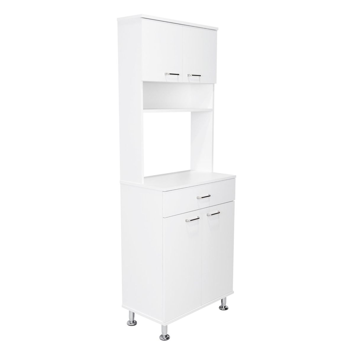 FMFURNITURE - Mueble Microondas 4 Puertas 1 Cajon Fm-012B Blanco