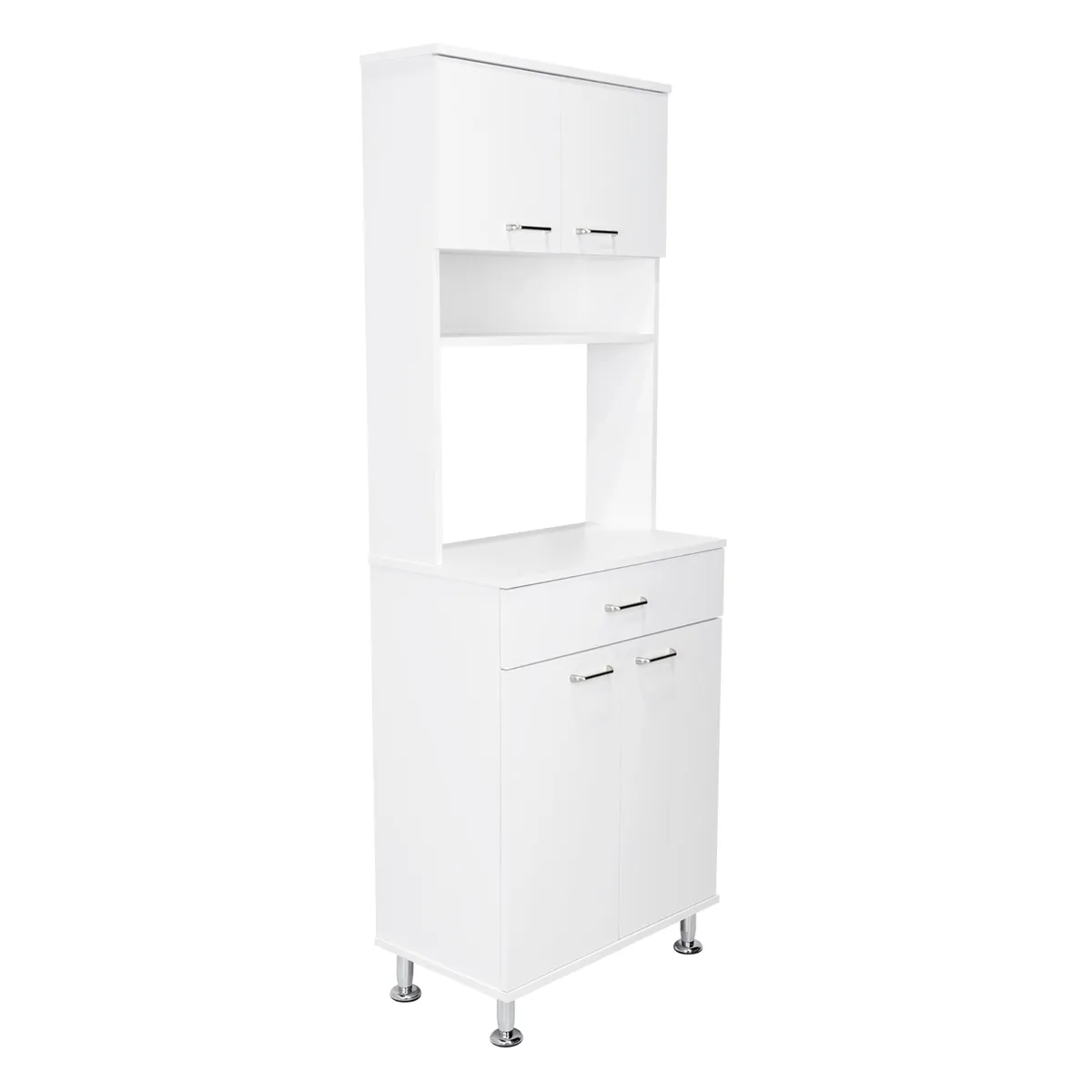 FMFURNITURE - Mueble Microondas 4 Puertas 1 Cajon Fm-012B Blanco