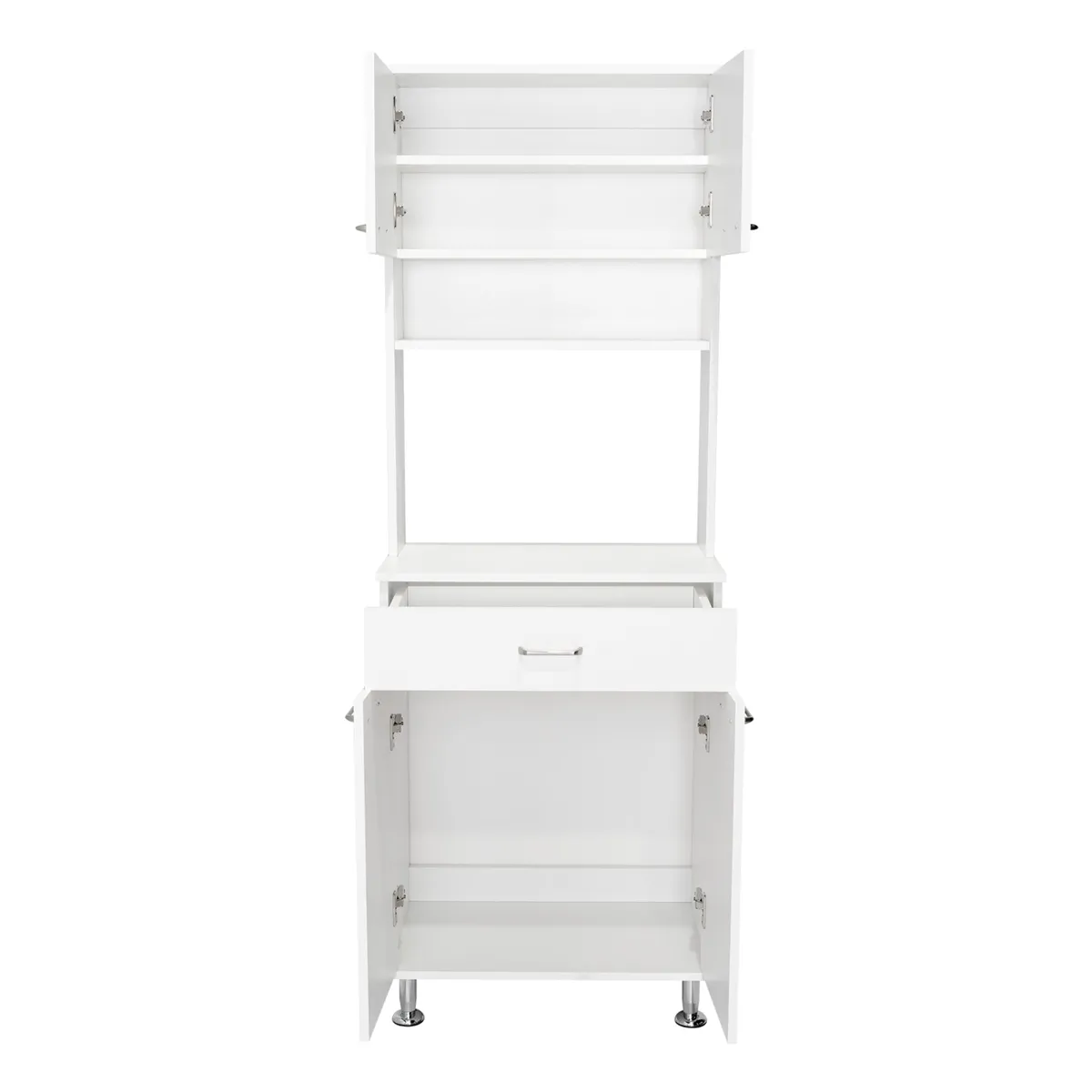 FMFURNITURE - Mueble Microondas 4 Puertas 1 Cajon Fm-012B Blanco