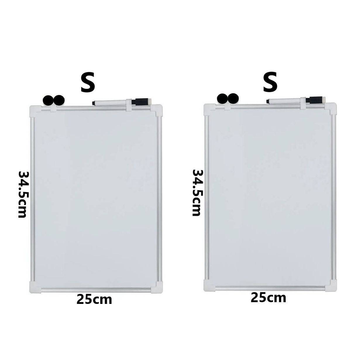 GENERICO - Pack x2 Pizarra blanca doble cara S de 345x25 cm