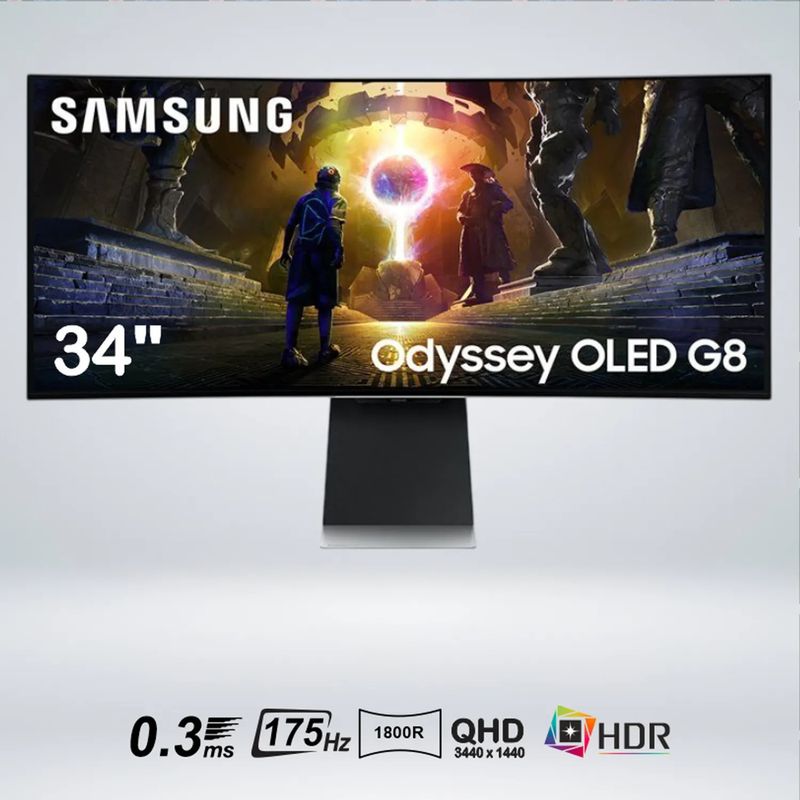 SAMSUNG - MONITOR SAMSUNG GAMING 34 ODYSSEY G8 2K 175HZ LS34DG850SLXPE