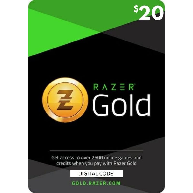 RAZER - Razer Gold 20 USD Global Razer Gold Pin Digiital