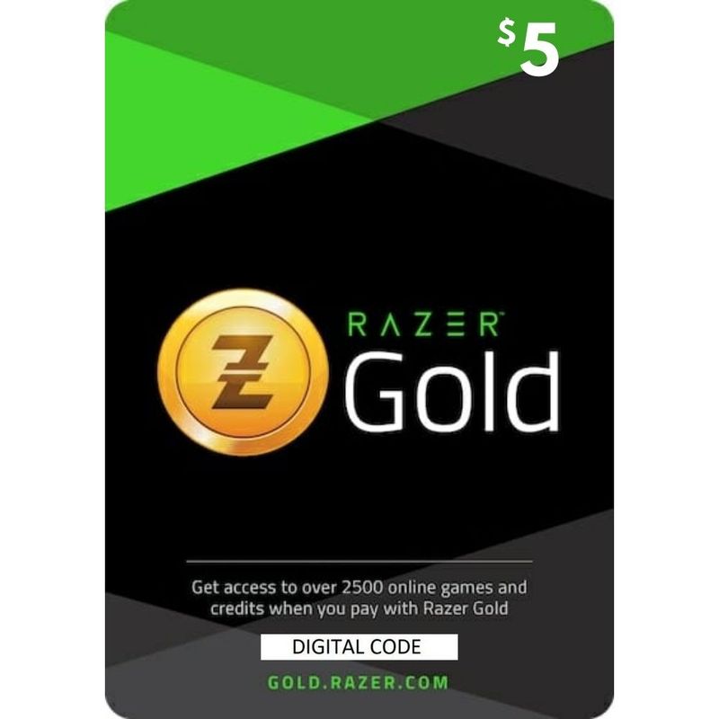 RAZER - Razer Gold 5 USD Global Razer Gold Pin Digiital