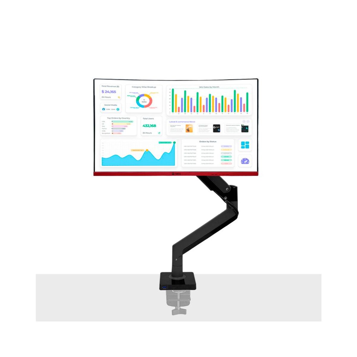 TEROS - RACK TEROS TE-7113 PARA MONITOR DE 22 A 35 HASTA 12KG
