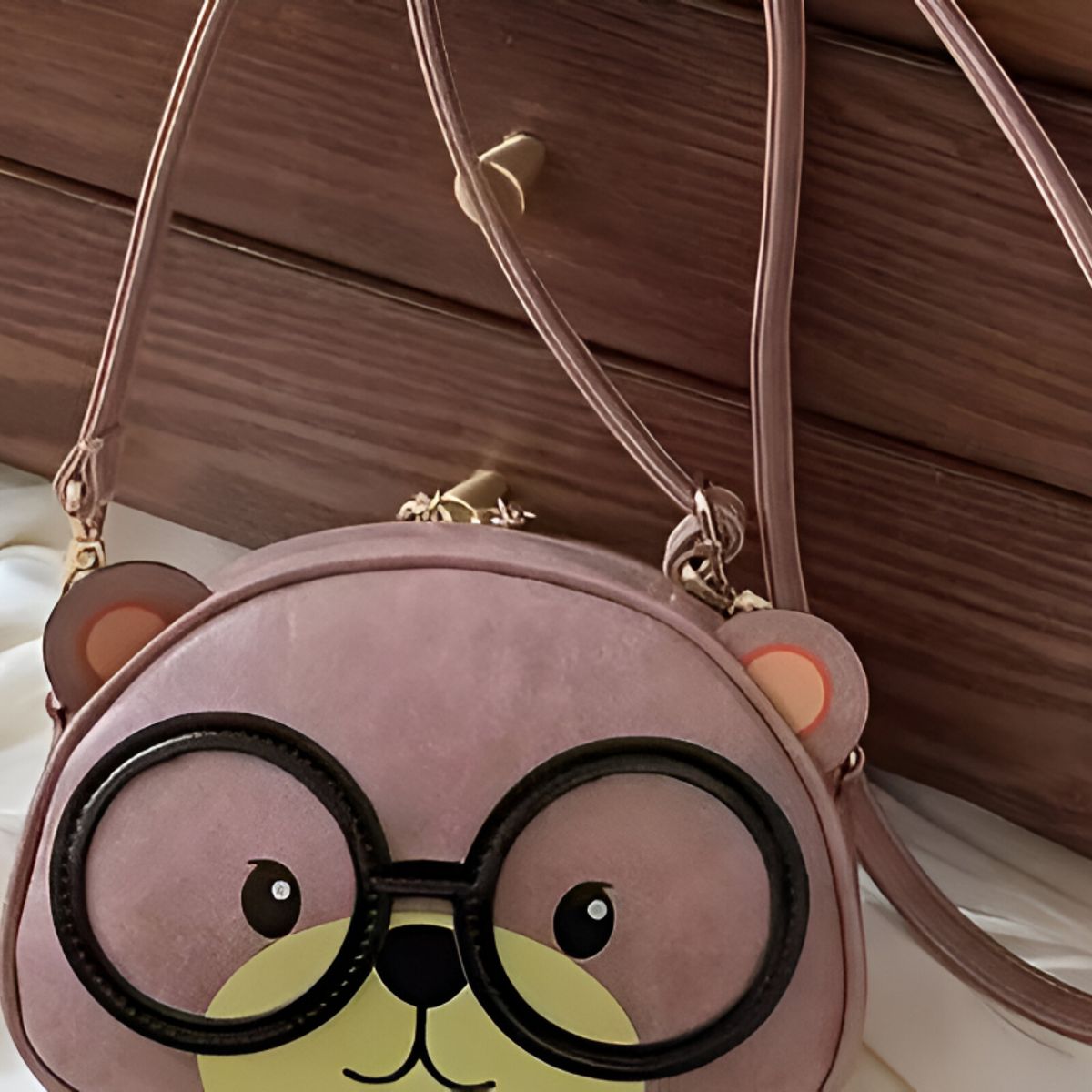 GENERICO - CARTERA PITON BEAR CUERO PU OSITO ROSA