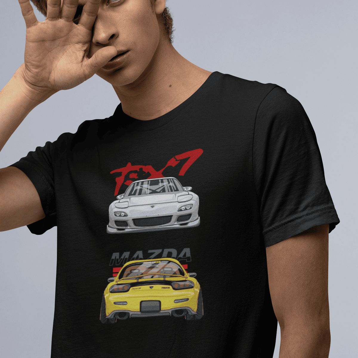 GENERICO - Polo Mazd RX7 Camiseta de Autos de Carreras Remera JDM Algodon