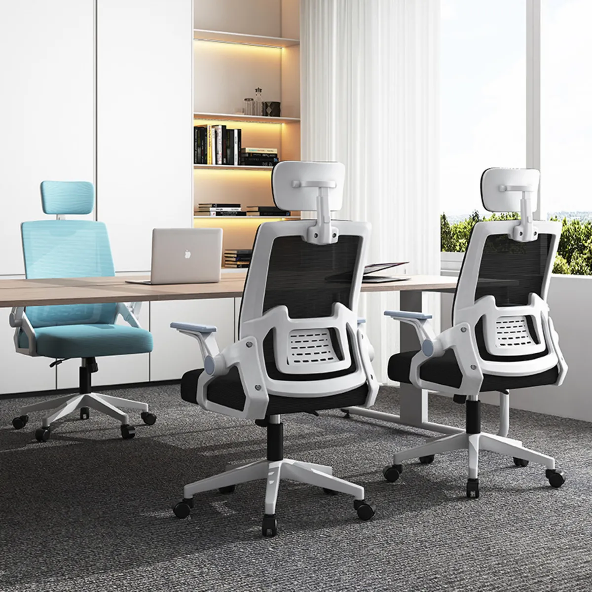 GENERICO - Silla Ergonómica Escritorio Oficina Giratoria Soporte Lumbar Negra
