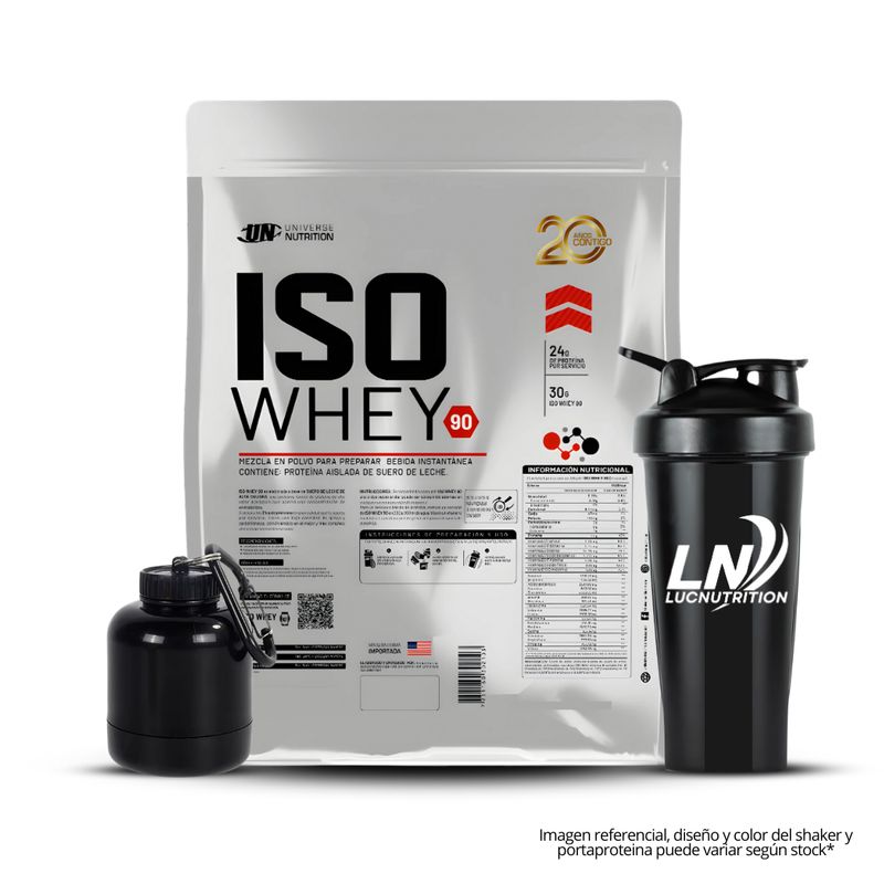UNIVERSE NUTRITION - Iso whey 90 3 kg Cookie and cream + Shaker + Portaproteina
