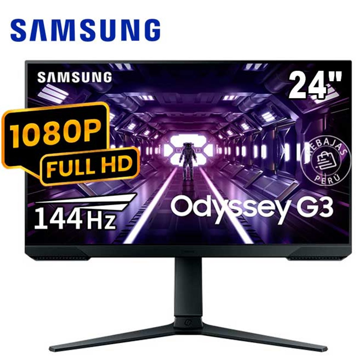 SAMSUNG - Monitor Samsung LS24AG30ANLXPE 24″ LED Pivot FHD 144Hz 1ms VA Gaming