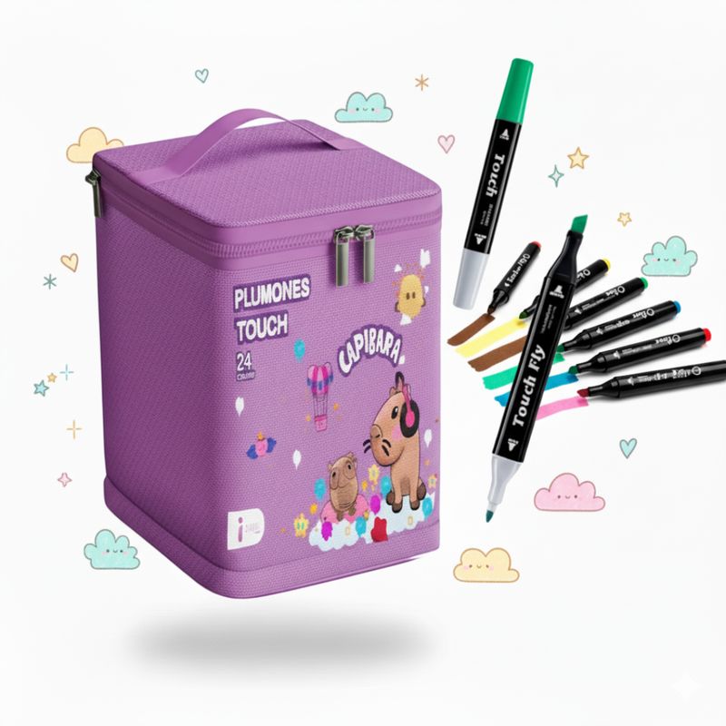 GENERICO - PLUMONES TOUCH MARCADORES 24 COLORES CAPIBARA MORADO