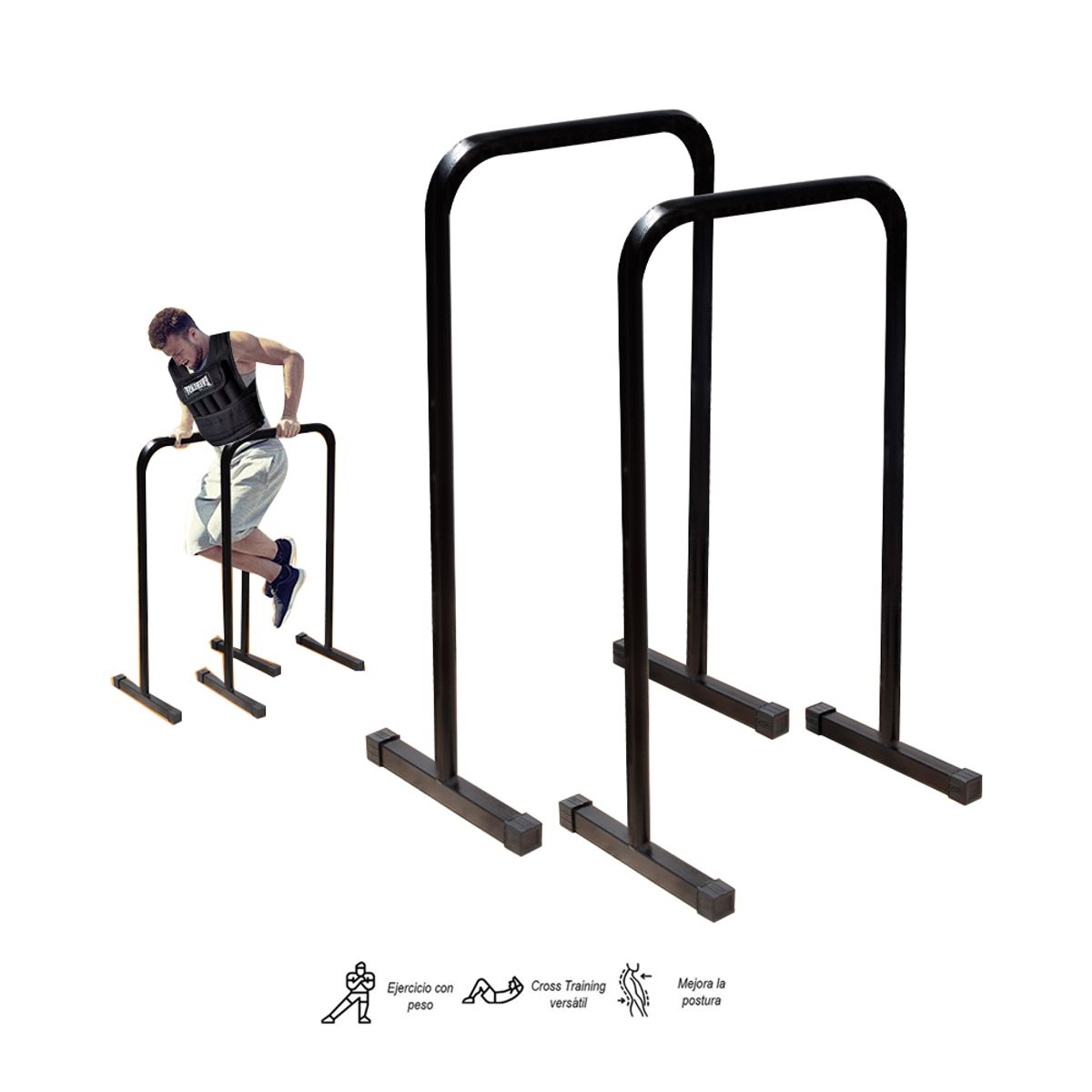 HOLGU - Barras Paralelas Fondos Chaleco 20kg + Guantes