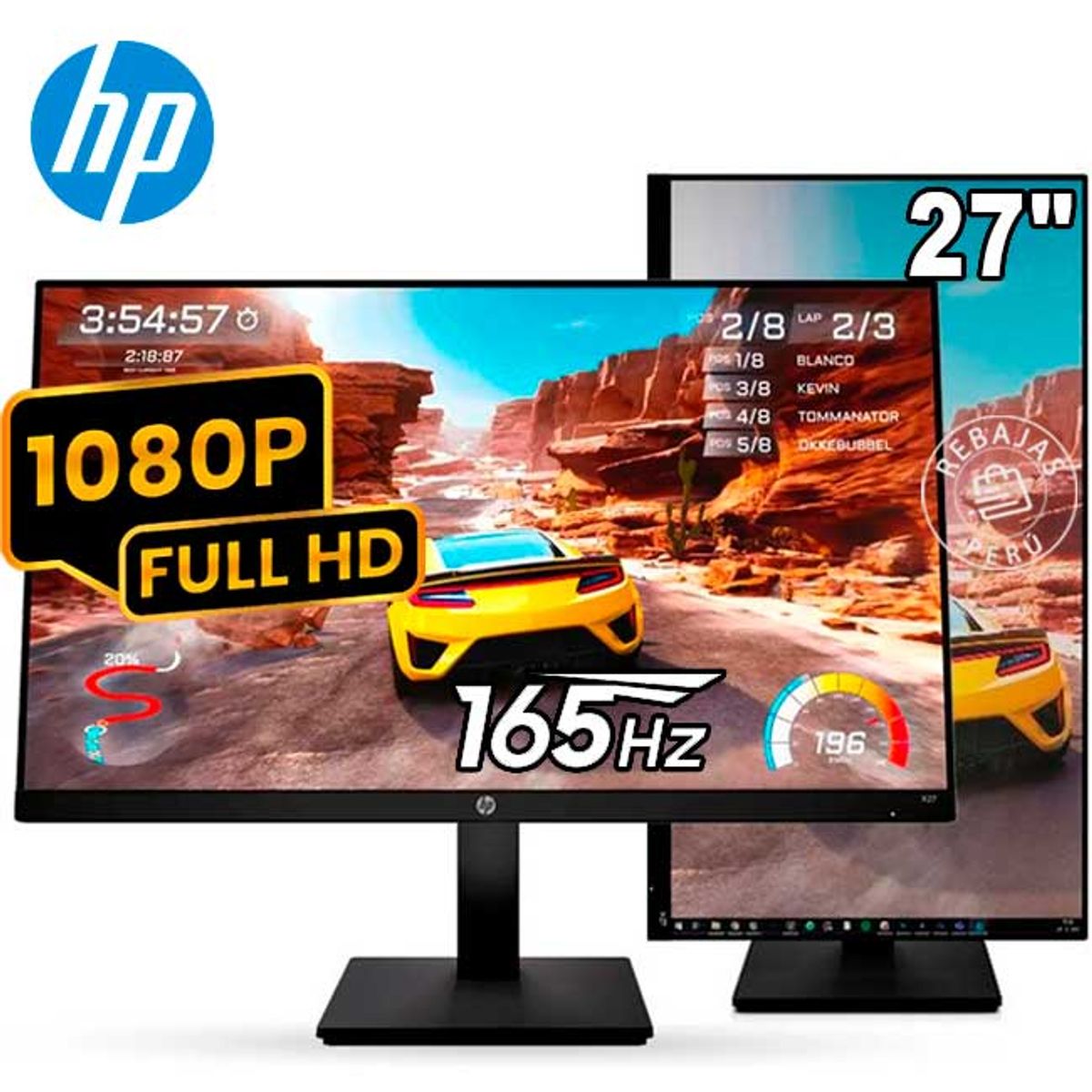 HP - Monitor HP Gaming X27 27″ FHD IPS 165Hz 1ms IPS FreeSync Premium