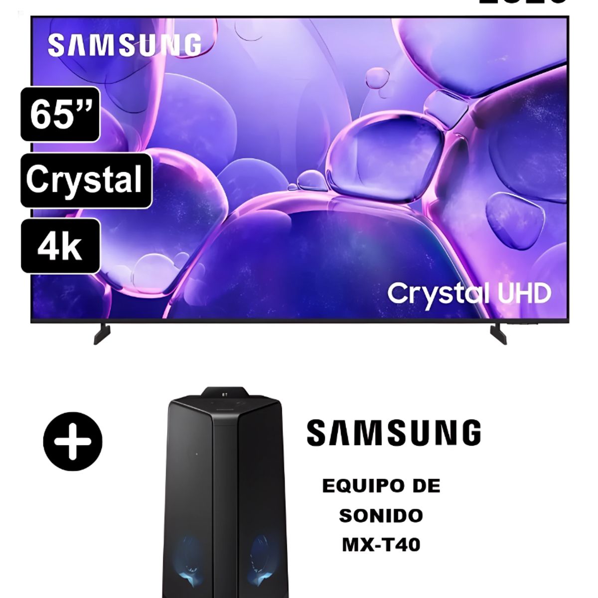 SAMSUNG - TELEVISOR SAMSUNG 65' SMART CRYSTAL UHD 4K 65U8000FG 2025 + EQUIPO DE SONIDO SAMSUNG MX-T40