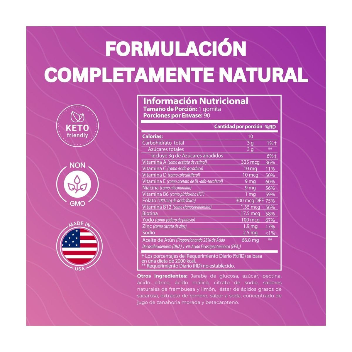 GENERICO - Multivitamínico para Mujeres con DHA Acido Folico B12 Zinc - Nutratonics