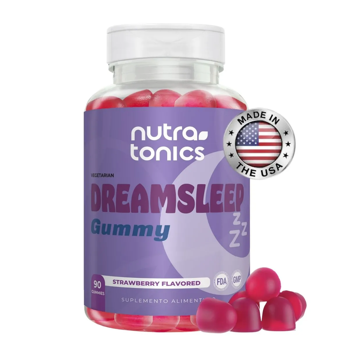 GENERICO - Melatonina 5mg en Gomitas - Non-GMO Vegano Sin Gluten - Nutratonics