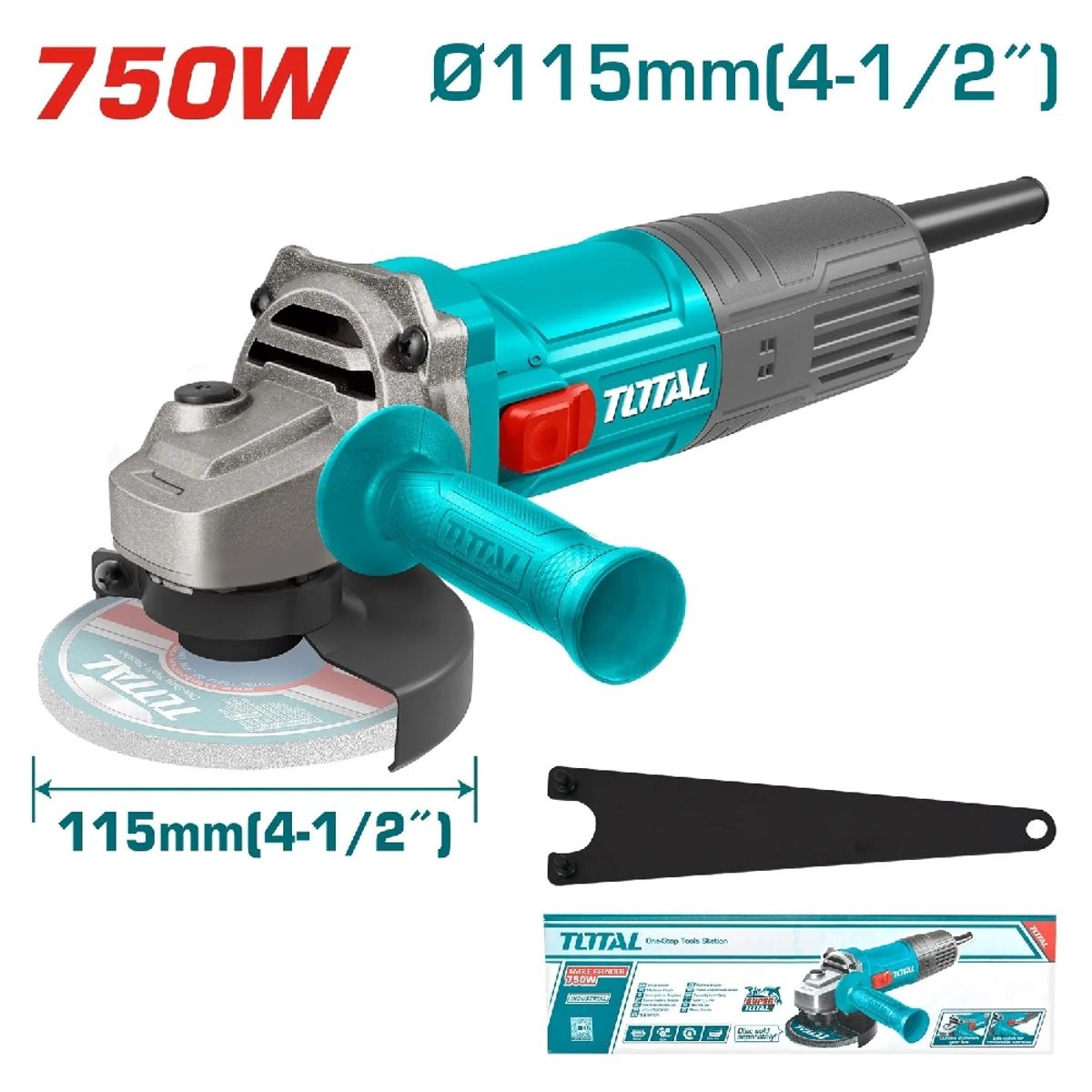 TOTAL TOOLS - AMOLADORA ESMERIL ANGULAR ELÉCTRICA TG10711556