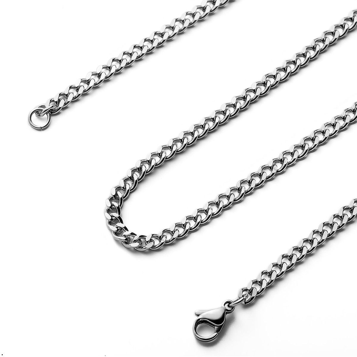 GENERICO - Cadena Collar Acero Modelo Lomo De Corvina De 6mm X 55 Cm