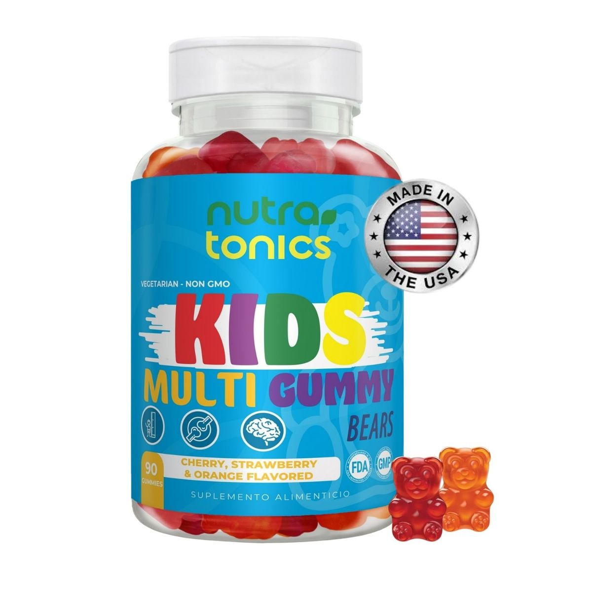 GENERICO - Multivitamínico para Niños en Gomitas Nutratonics 11 vitaminas de USA