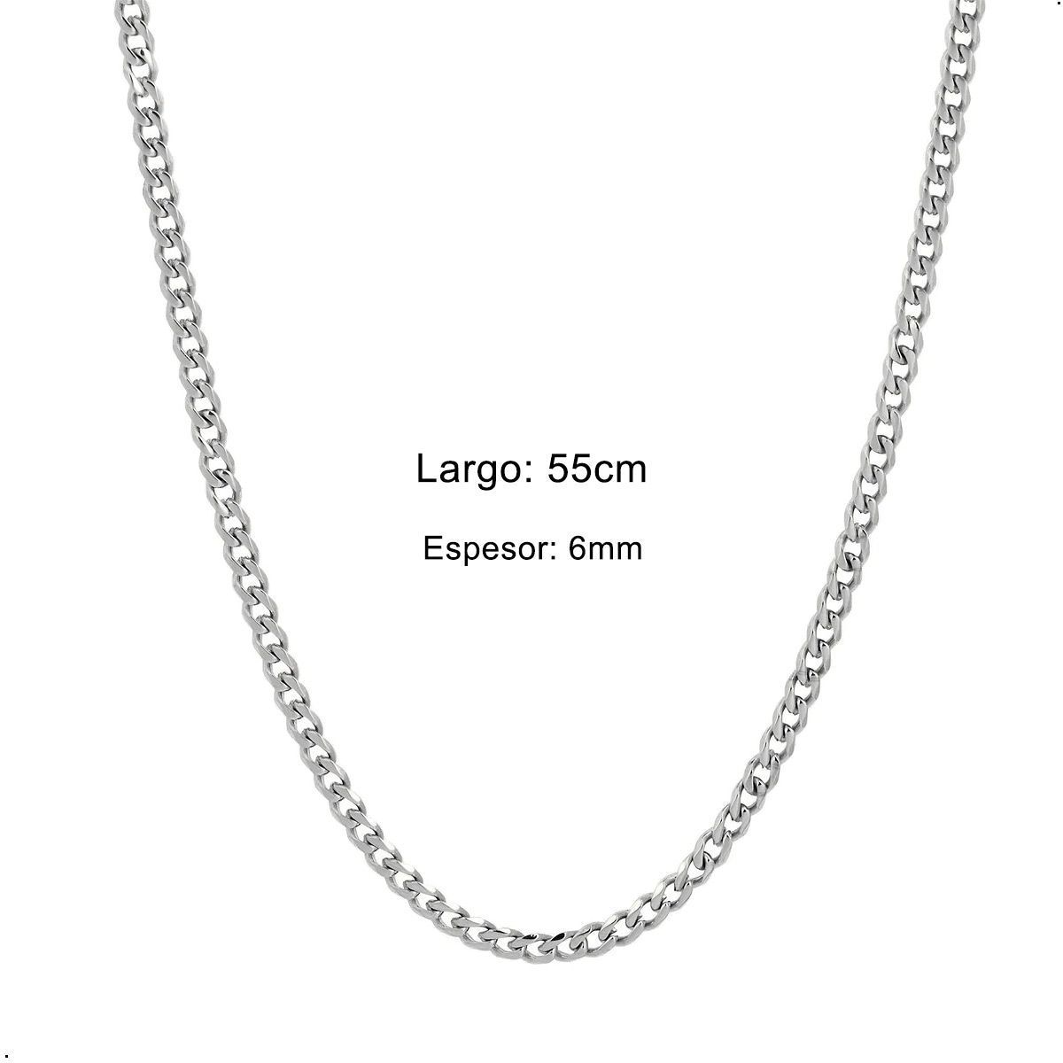GENERICO - Cadena Lomo De Corvina Medida 6mm X 55 Cm De Acero