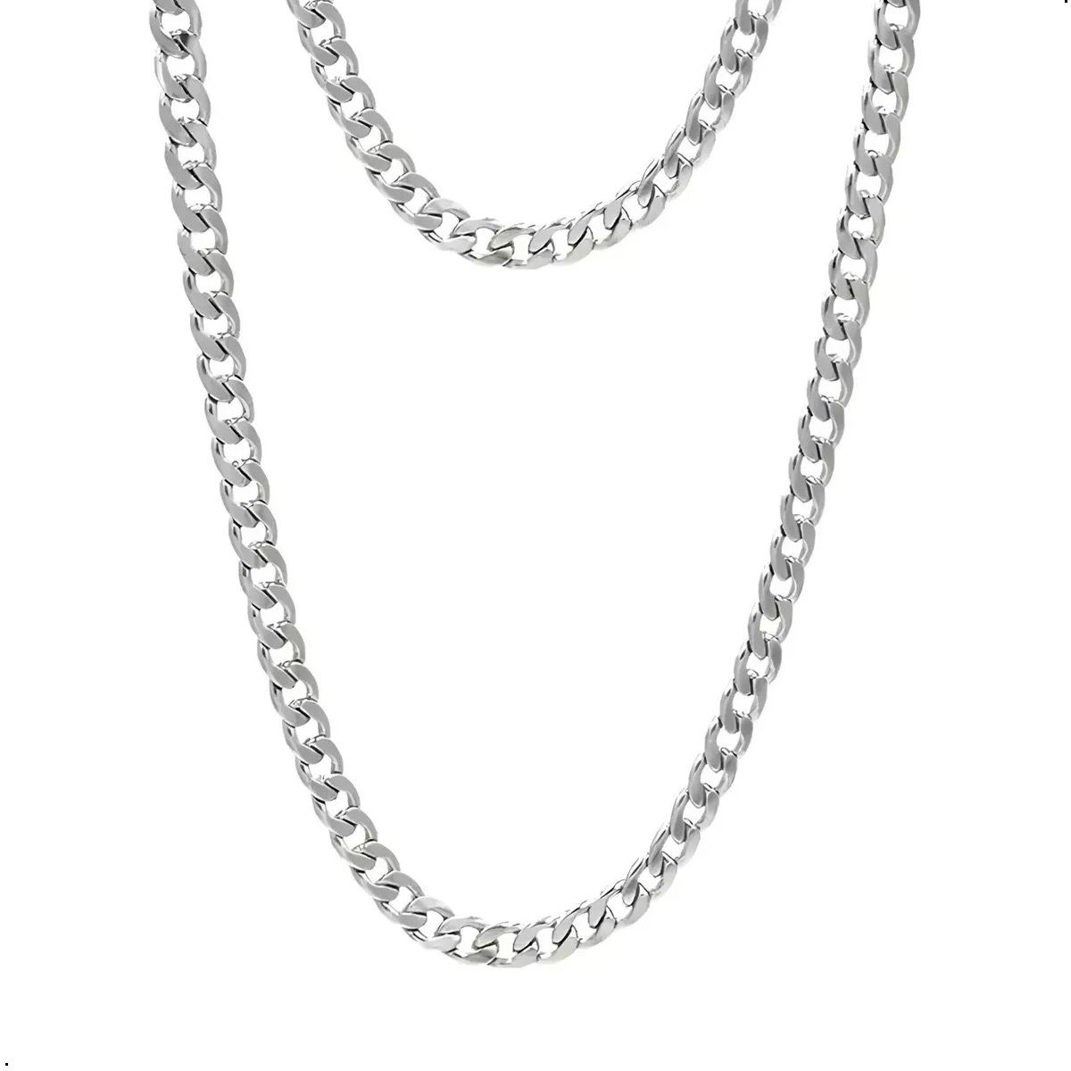 GENERICO - Cadena De Cuello De Acero Inoxidable Para Hombres 55cm X 6mm