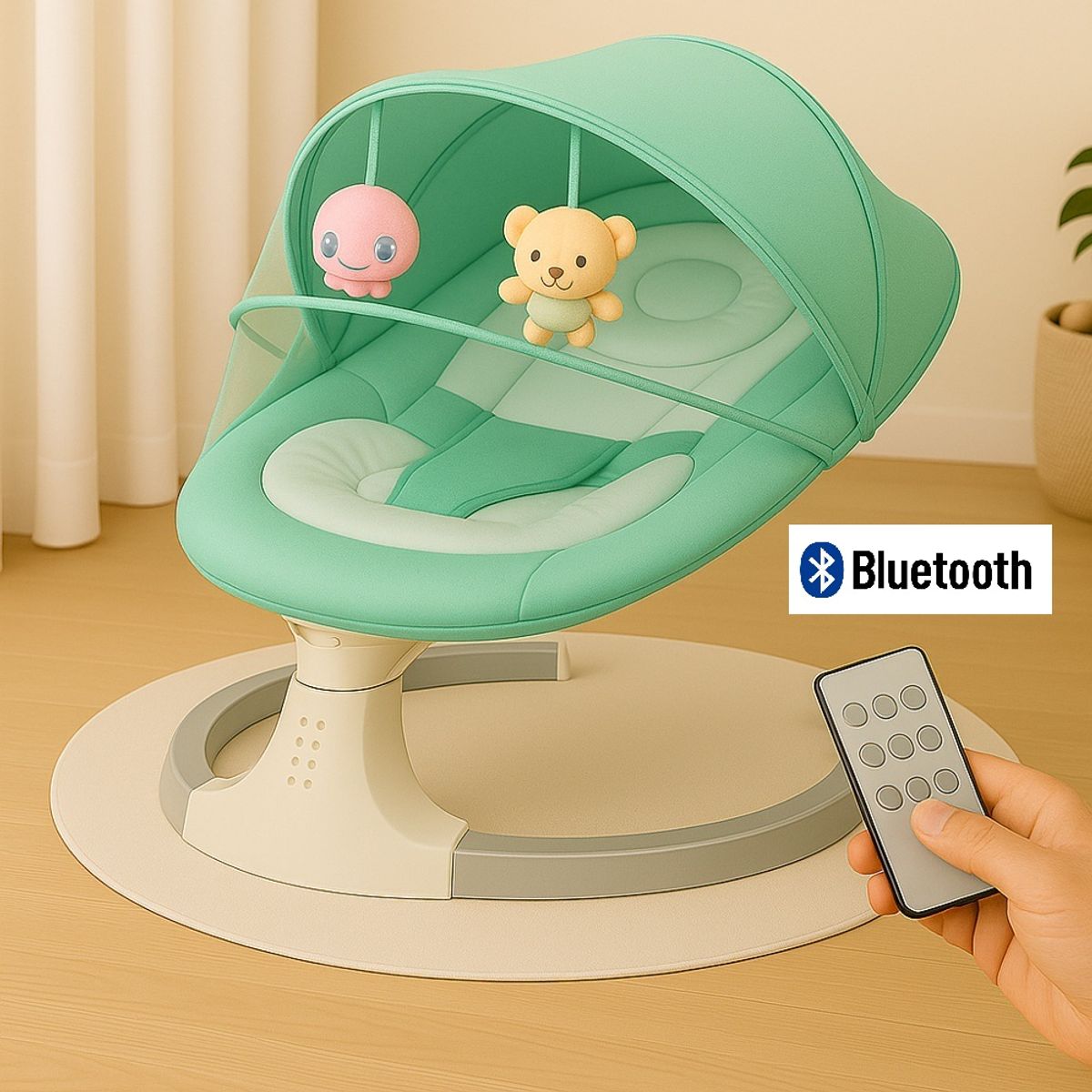 GENERICO - Mecedora Eléctrica Automática a Control Remoto Verde