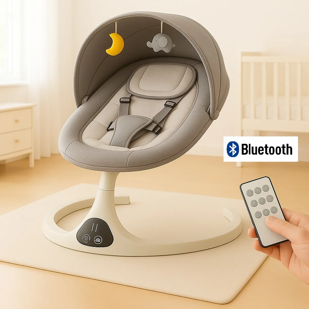 GENERICO - Mecedora Eléctrica Deluxe Automática con Panel Táctil Gris