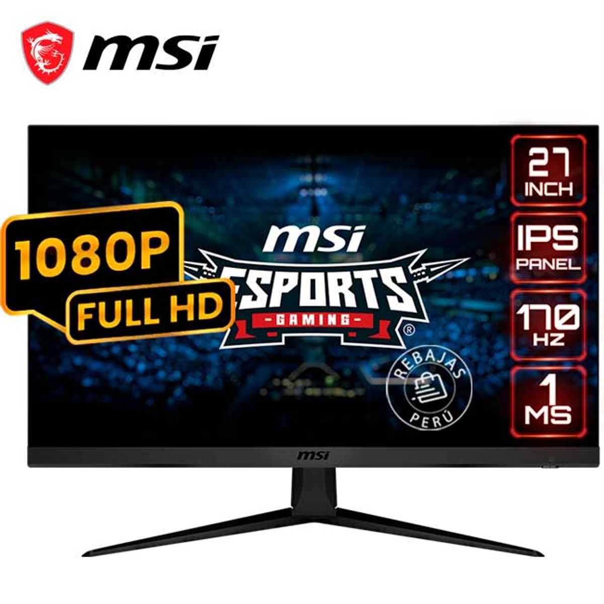 MSI - Monitor MSI G2712 27″ Gaming IPS 170Hz 1ms FHD FreeSync Premium