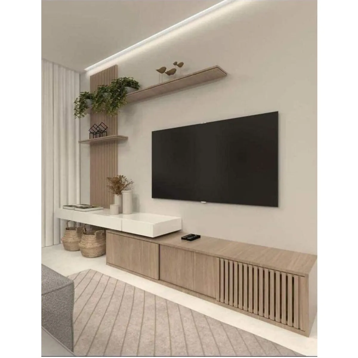 TU MESITA - Centro de Entretenimiento Louvre PanelRepisas BlancoHighGlossRovere