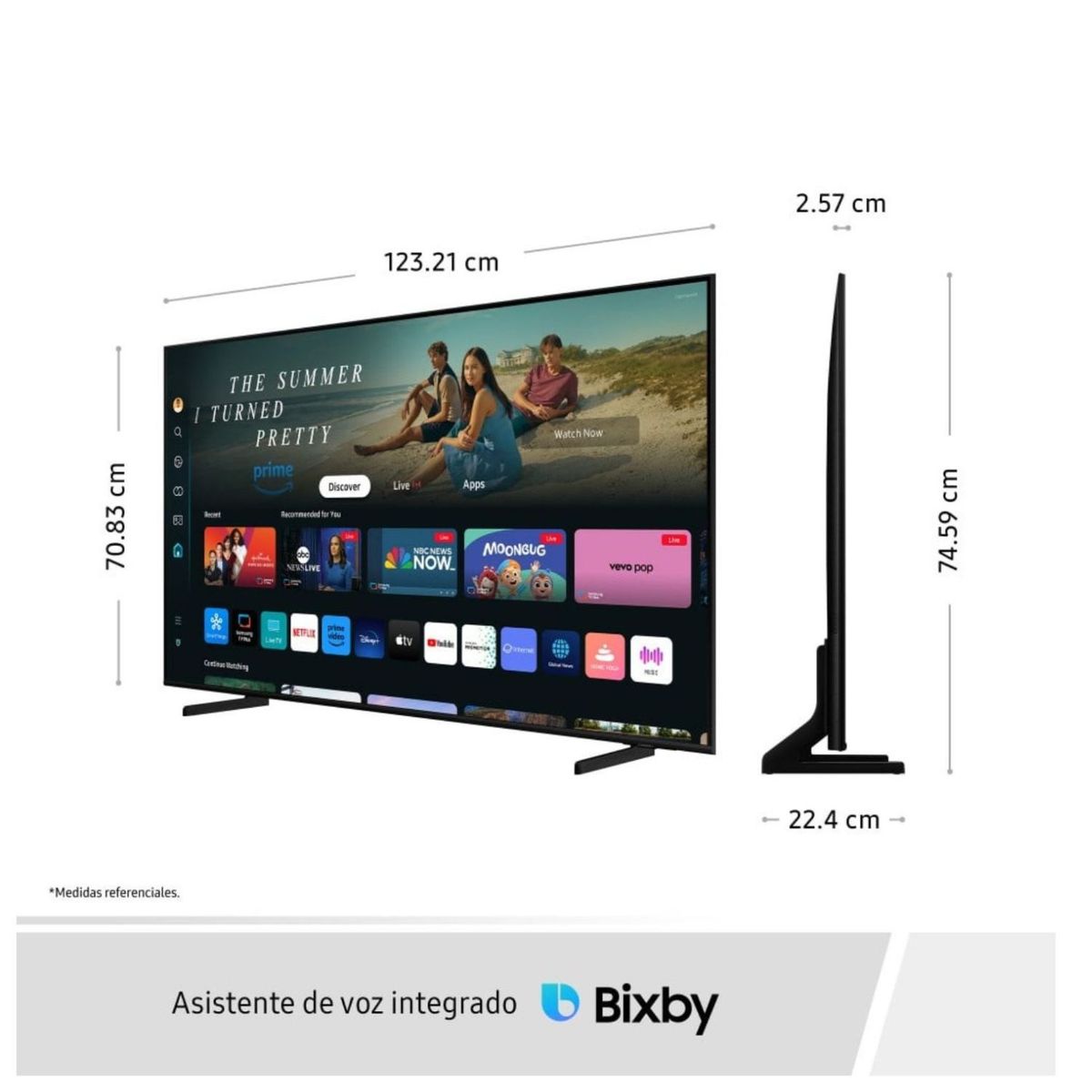 SAMSUNG - Televisor Samsung QLED Tizen OS Smart Tv 55 4K QN55Q60 + Rack Giratorio