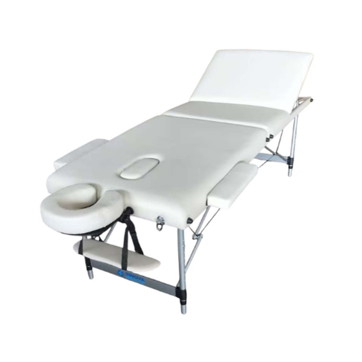 INNOVA HEALTH - Camilla de Masajes Profesional 3 Cuerpos Crema Plegable de Aluminio