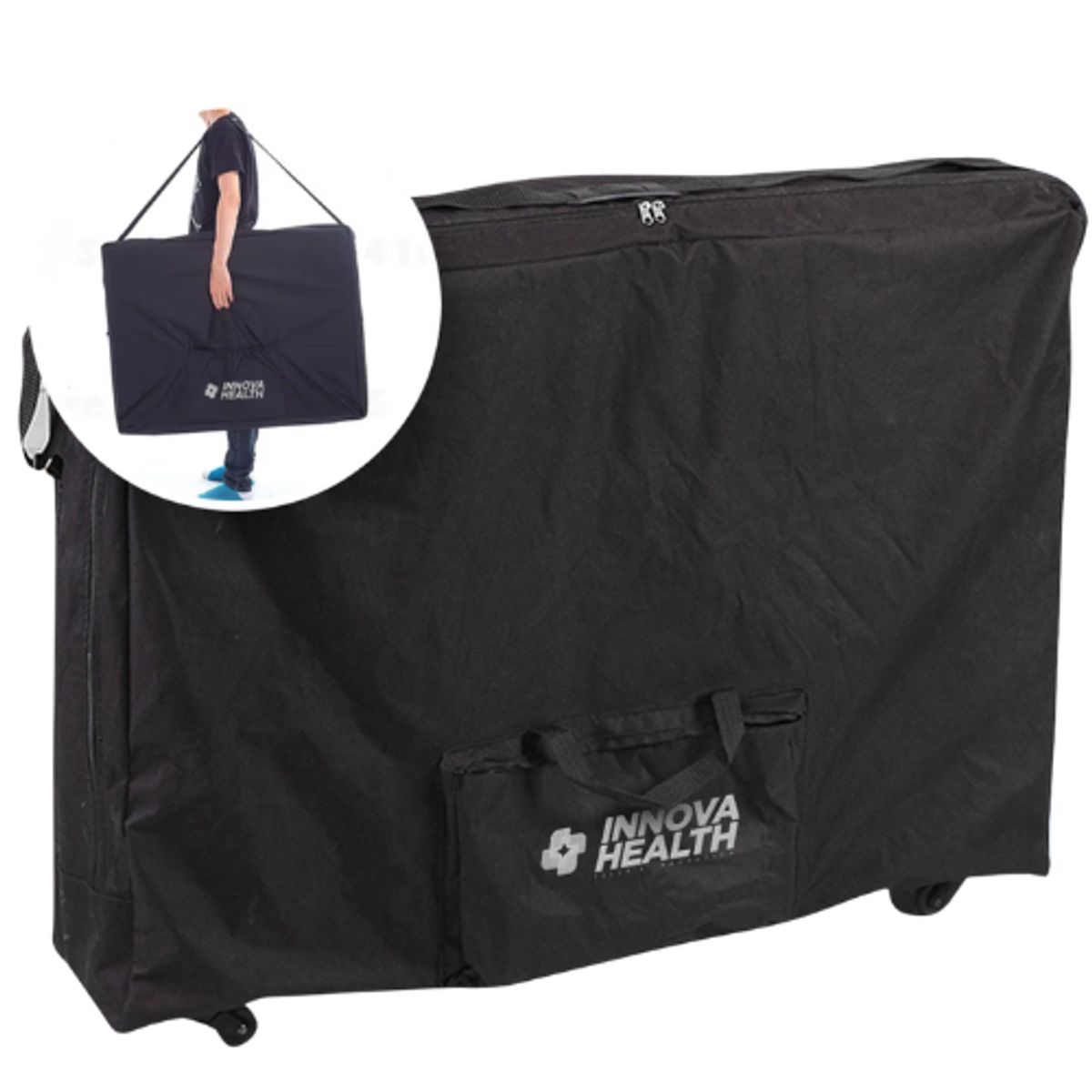 INNOVA HEALTH - Camilla de Masajes Profesional 3 Cuerpos Crema Plegable de Aluminio