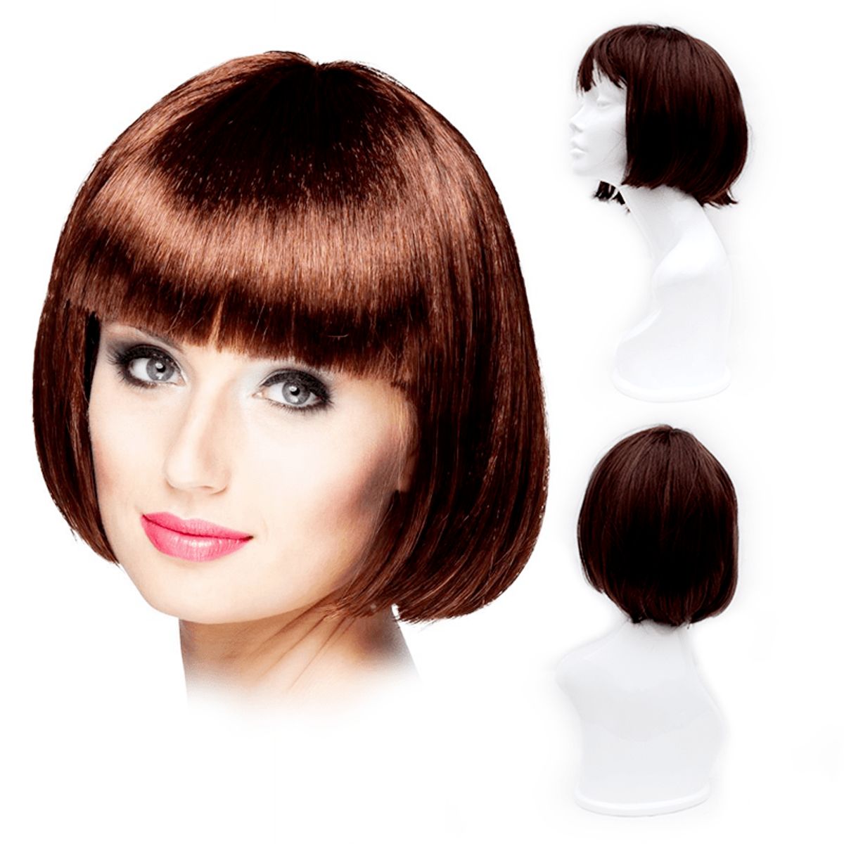 GENERICO - Peluca ARTIFICIAL Corta Lacia Marrón 10551