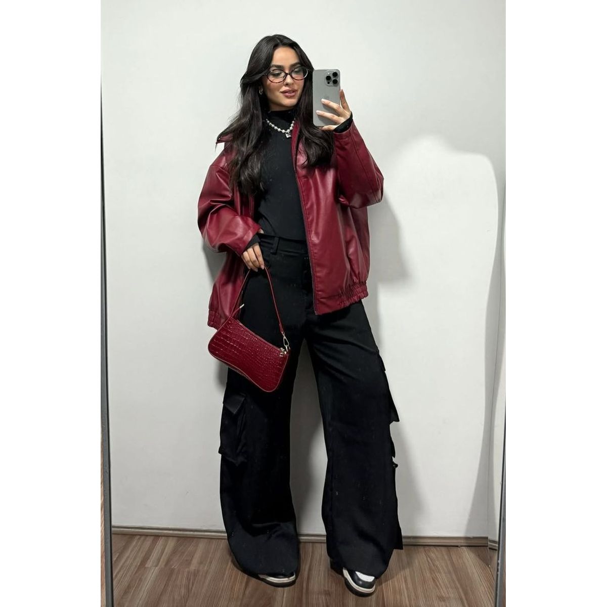 GENERICO - CASACA OVERSIZE BOMBER RED PARA MUJER