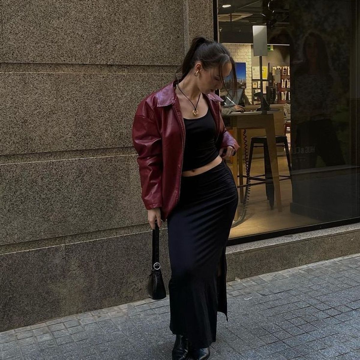 GENERICO - CASACA OVERSIZE BOMBER RED PARA MUJER