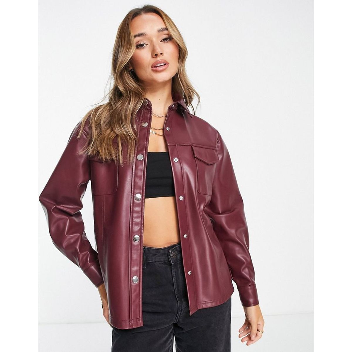 GENERICO - CAMISA CUERINA OVERSIZE PARA MUJER