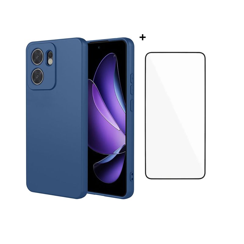 GENERICO - CASE SILICONA PARA RENO 13 F COLOR AZUL + MICA