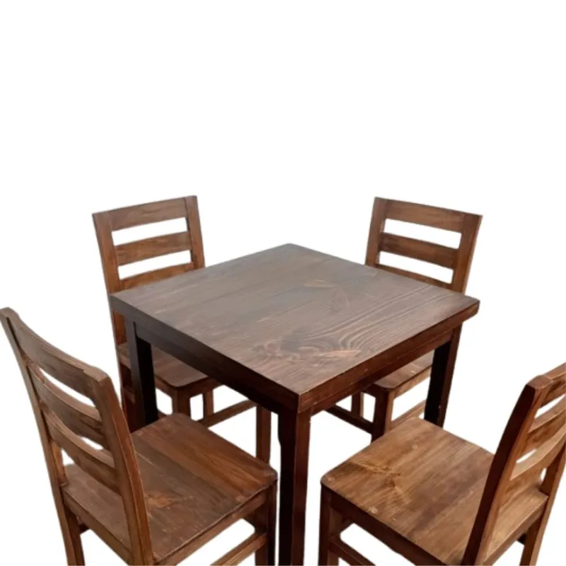 START FG - Juego Comedor Rústico Nermina 4 Sillas en Marrón