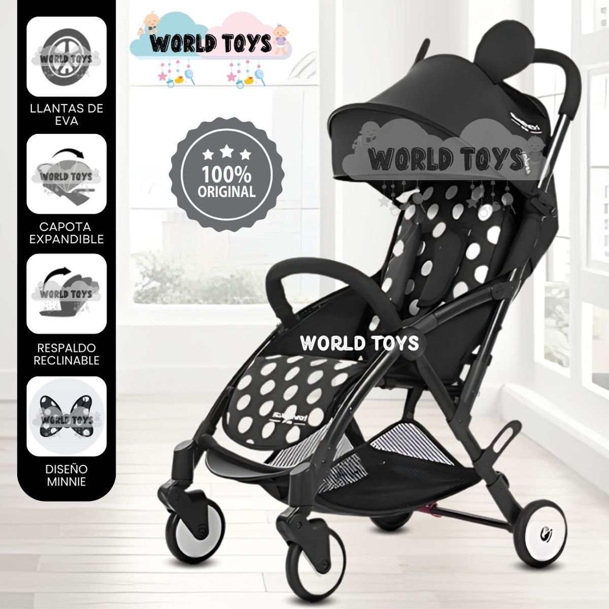 Baby - Coche Cuna de Lujo «MINNIE-E» Edición Limitada Black