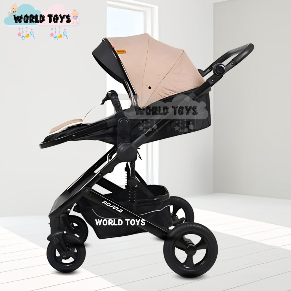 Baby - Coche Moisés Travel System «ROMA NEW» de Lujo Beige
