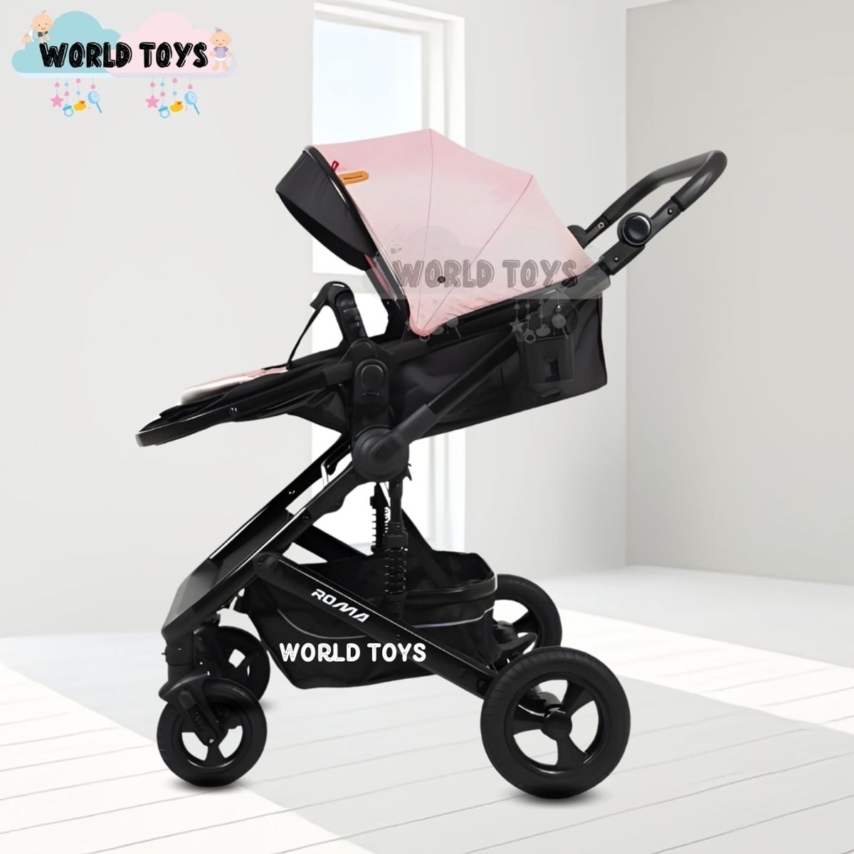 BABY - Coche Moisés Travel System «ROMA NEW» de Lujo Pink