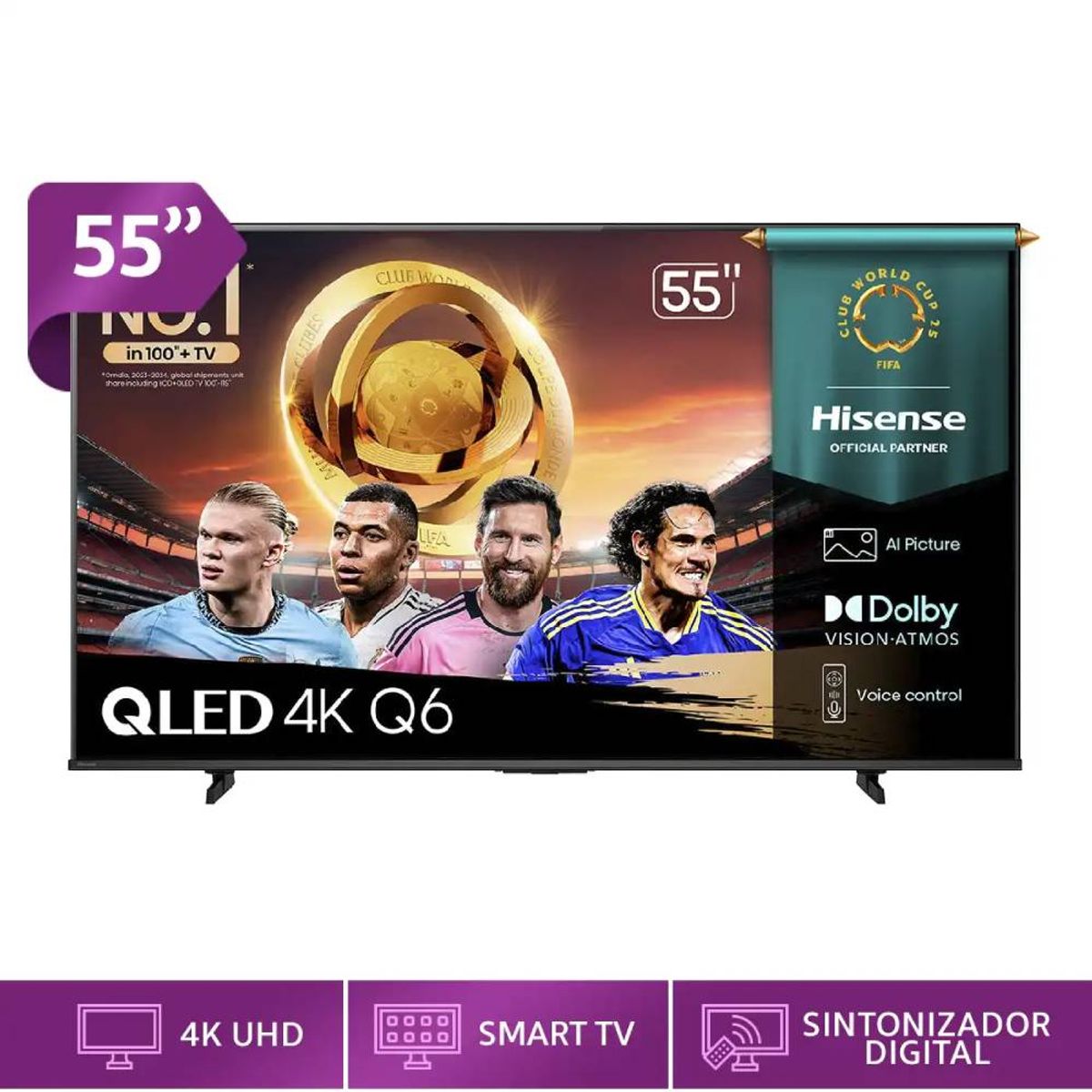 HISENSE - TELEVISOR SMART TV HISENSE 4K ULTRA HD 55 55Q6QV