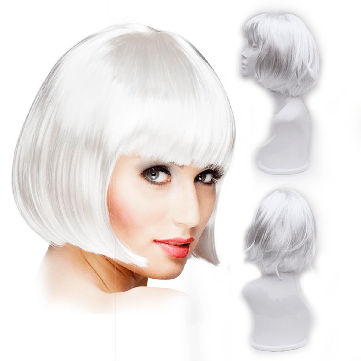 GENERICO - Peluca ARTIFICIAL Corta Lacia Blanco 10551