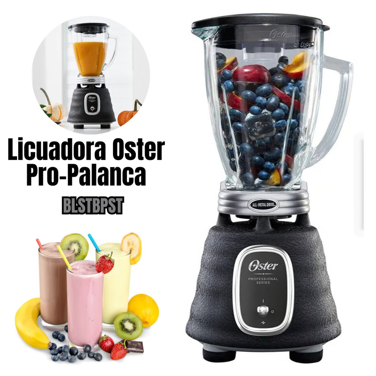 OSTER - Licuadora Oster Clásica Profesional con Palanca - NEGRO