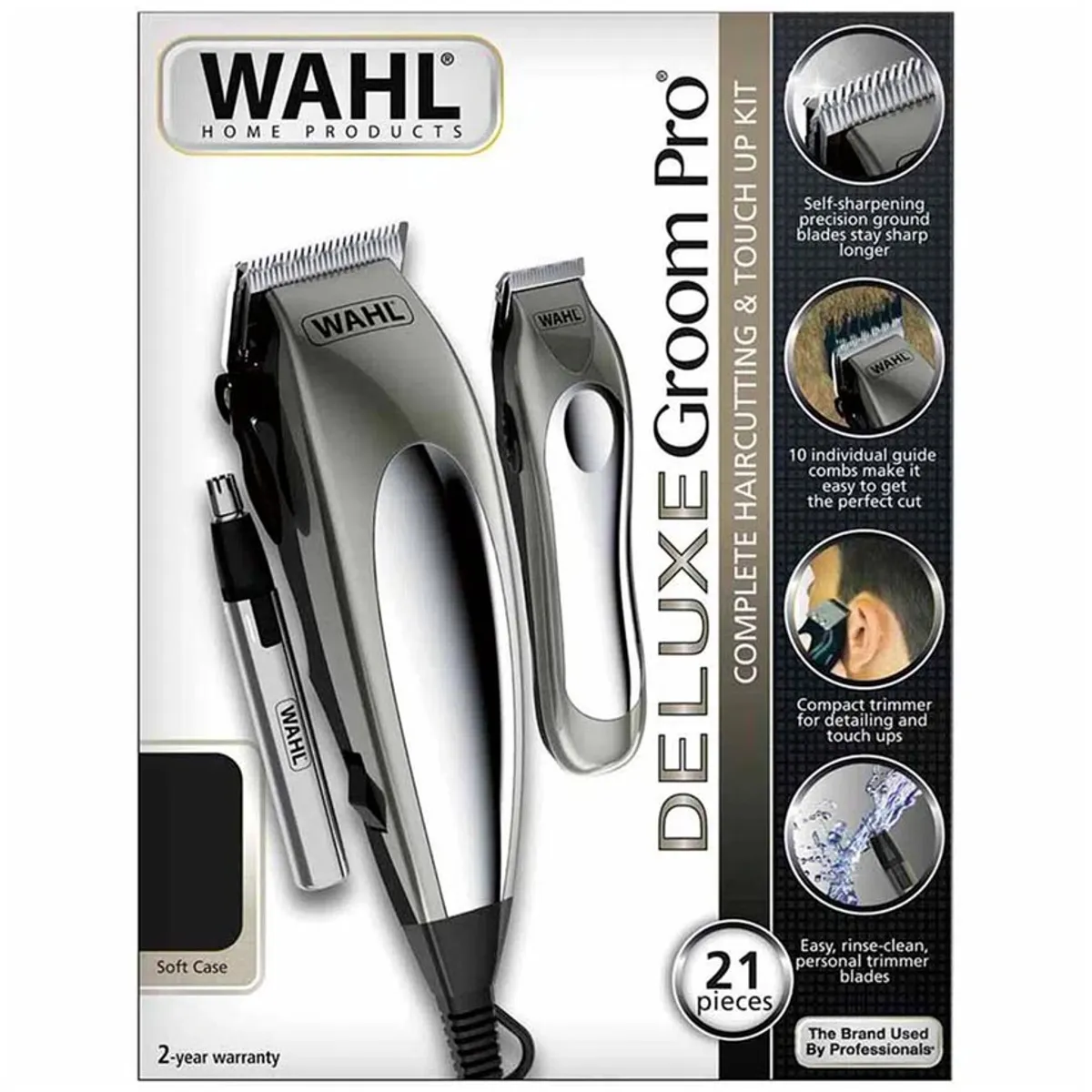 Wahl - Wahl Deluxe Groom Pro 3 en 1 Kit Profesional de Corte de Cabello