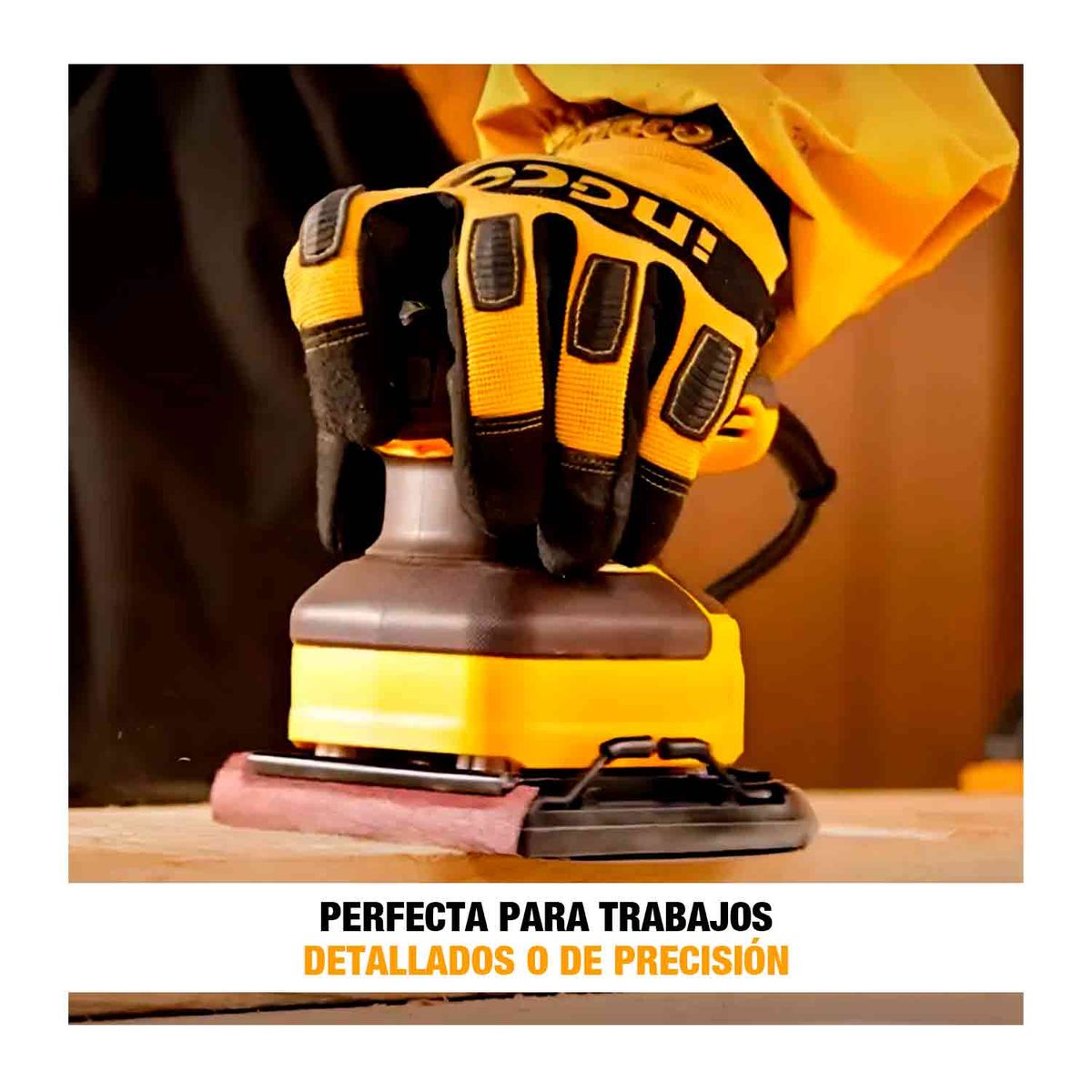 INGCO TOOLS - Lijadora Orbital Eléctrica 240w 14000rpm + 5 Lijas + Accesorios