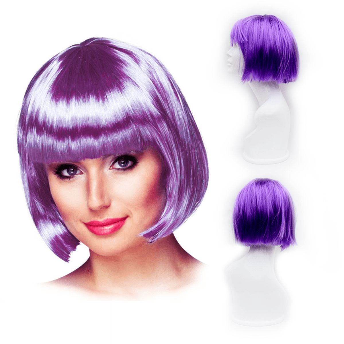 GENERICO - Peluca ARTIFICIAL Corta Lacia Lila 10551