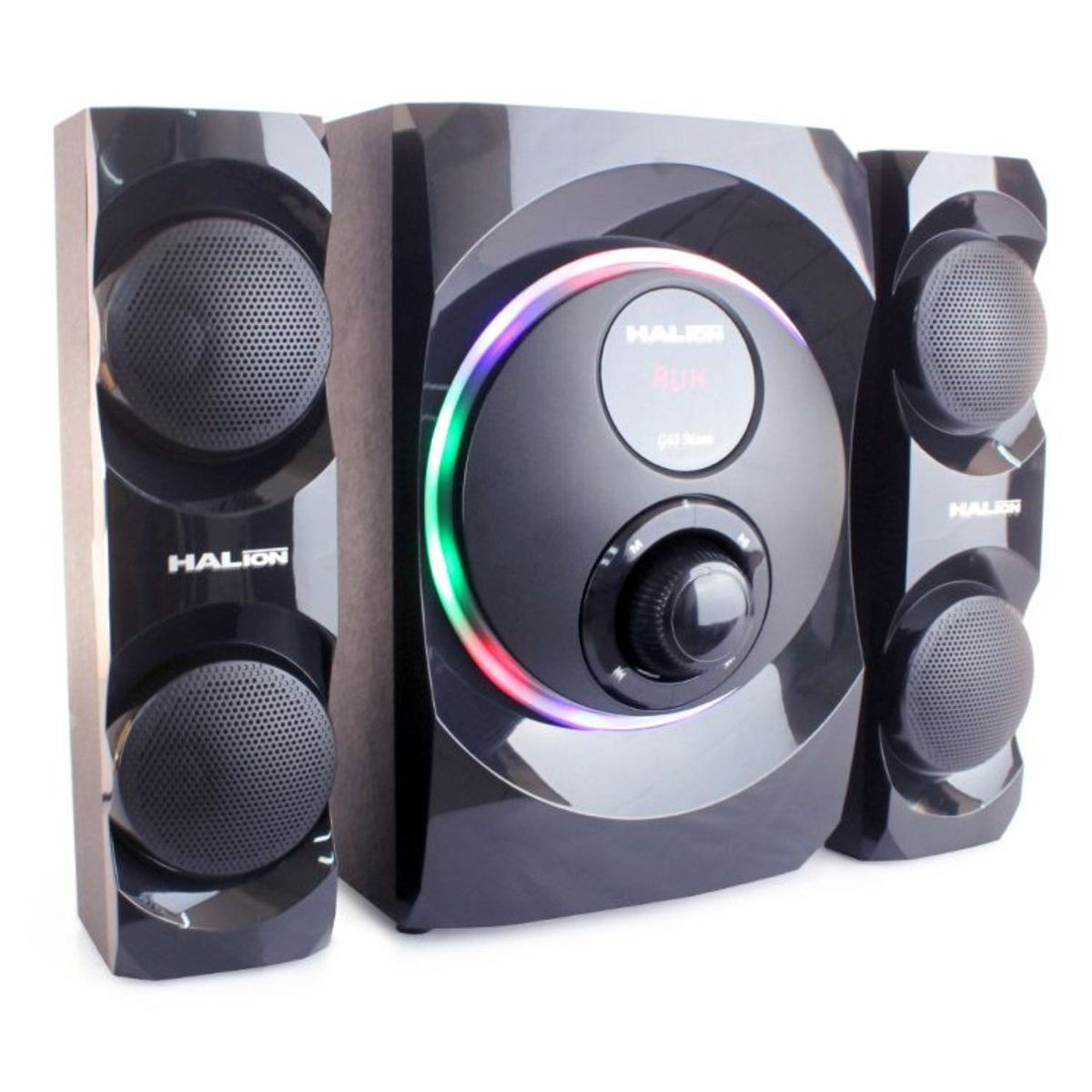 HALION - Parlante Halion HA-G63 Moon 2.1 Bluetooth Subwoofer 6,5″ Luces RAINBOW