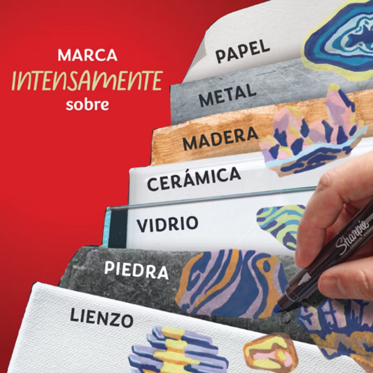 SHARPIE - Marcadores Sharpie Acrílico Punta Bala Naturaleza2 -5 piezas