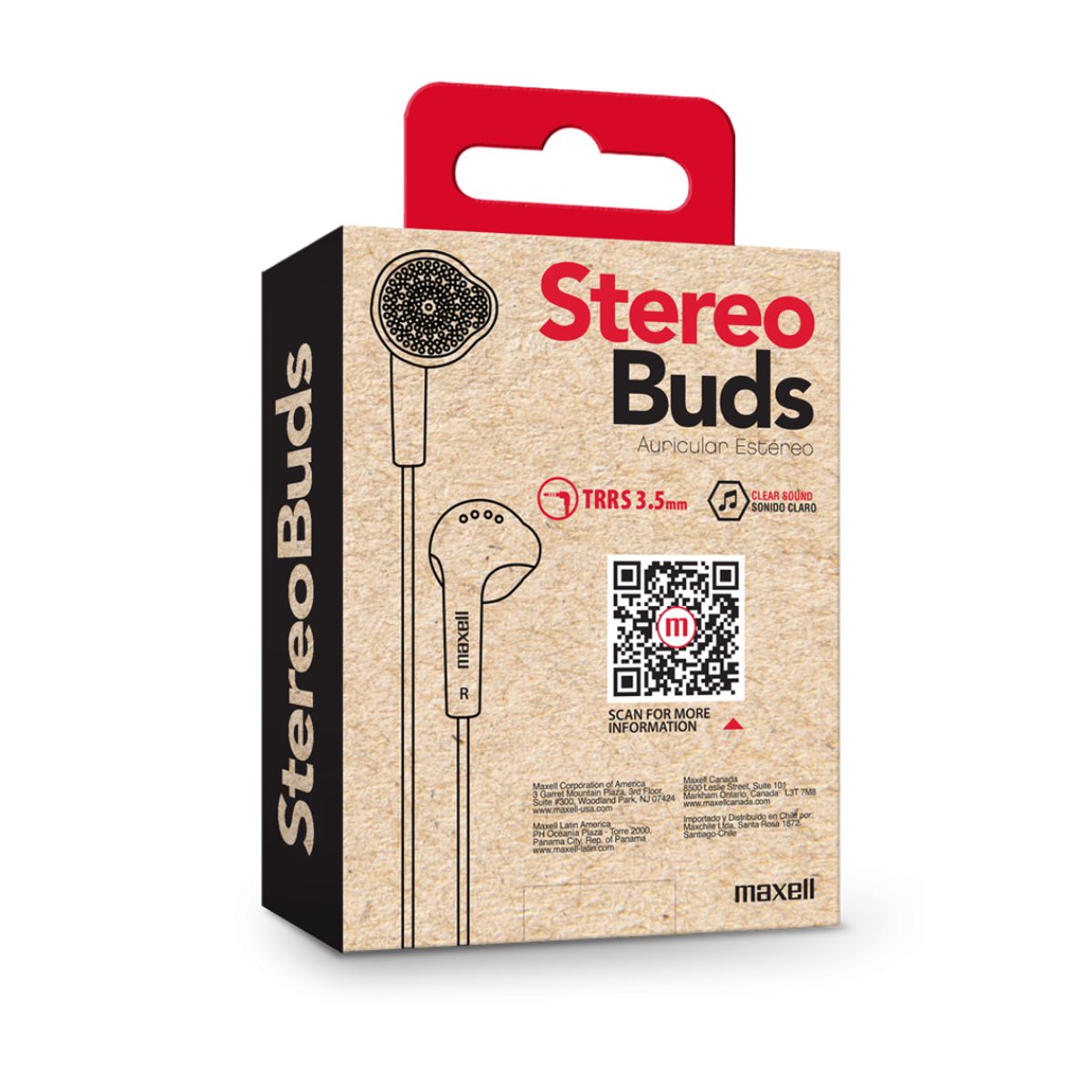 MAXELL - AUDIFONOS ALAMBRICOS MAXELL STEREO BUDS EB-95 - NEGRO